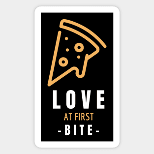 Pizza - Love at First Bite - Pizza Lovers Gift Magnet